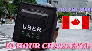 Uber 200$ Challenge In 10 Hours || 21$ per hours Uber Eats Income in 🇨🇦 CANADA|
