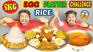 5 KG EGG CURRY PLATTER RICE CHALLENGE | SPICY INDIAN EGG PLATTER COMPETITION (Ep-301)