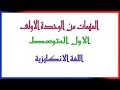 انكليزي- الأول المتوسط المهمات من الوحدة الاولى