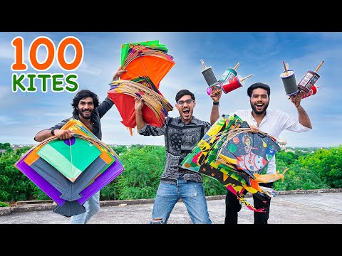 Flying 100 kites Challenge | 100 पतंग से कितनी पतंग काट पाएंगे? Interesting Results