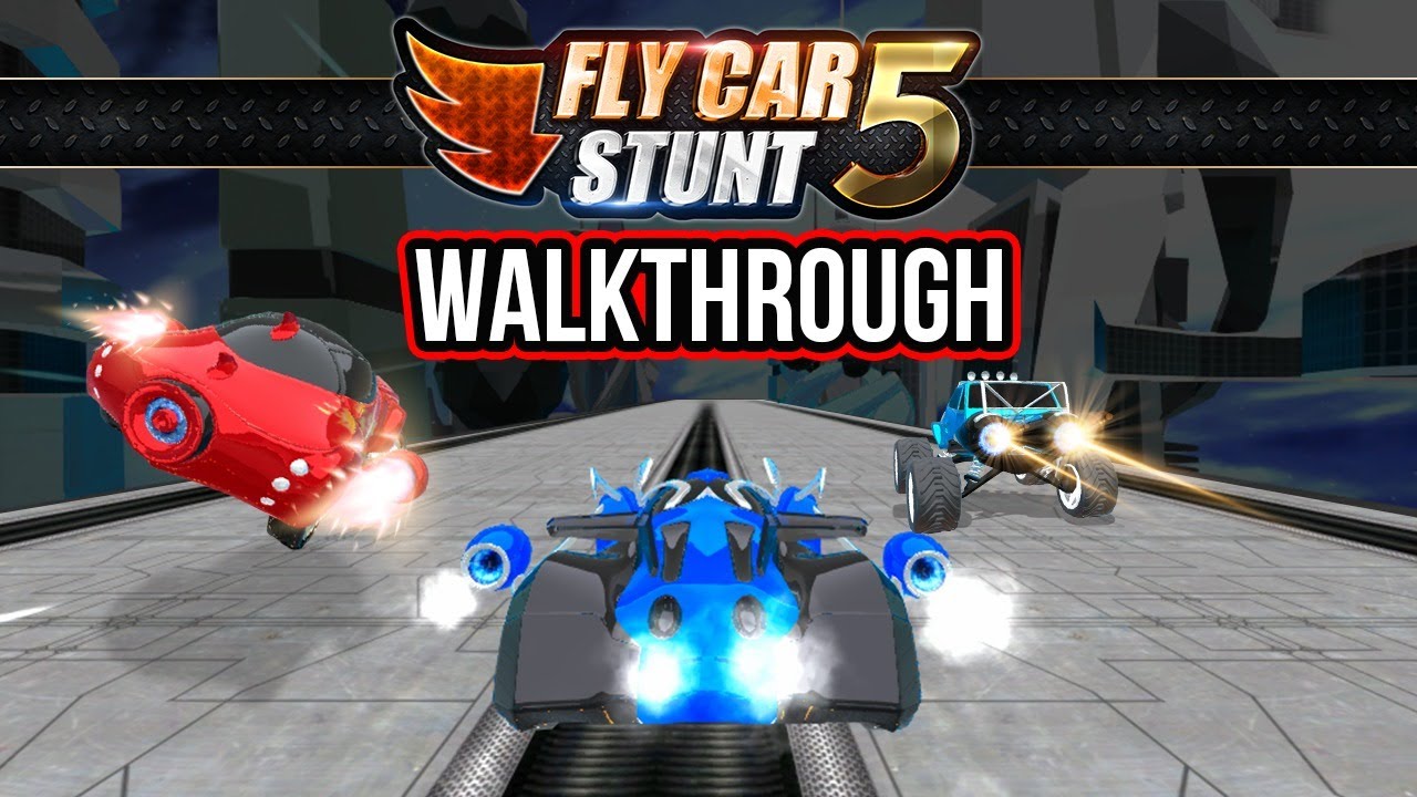 FLY CAR STUNT 5 Walkthrough (2 PLAYER CAR STUNT GAME) - YouTube