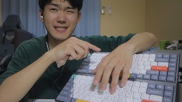 【ASMR】青軸vs茶軸 2種類のタイピング音対決【SUB】Blue axis vs brown axis 2 types of typing sound confrontation