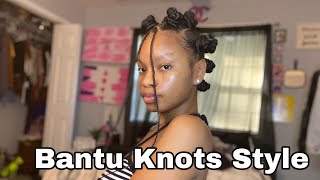 Bantu Knots style with braiding hair Tutorial