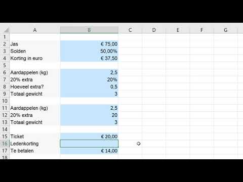 Percentages berekenen in Excel