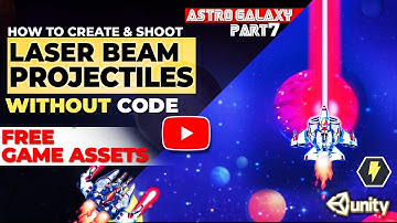 Create and shoot laser beam projectile WITHOUT CODE! [Top Down Shooter Unity Tutorial ] AG Part 7