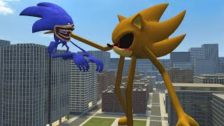 I Become New Super Sonic.exe Smileys Vs All Shin Sonic Tapes In Garrys Mod