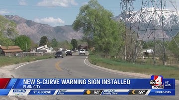 New s-curve warning sign installed along Plain City road