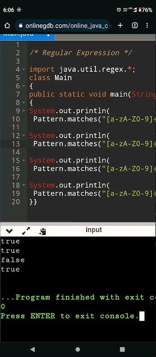 Regular expression in java ??? pattern.matches #java #coding - YouTube
