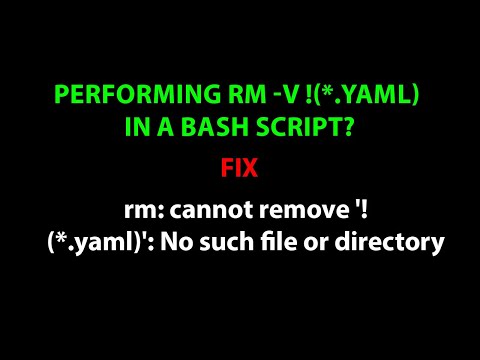 LINUX: rm: cannot remove '!(*.yaml)': No such file or directory