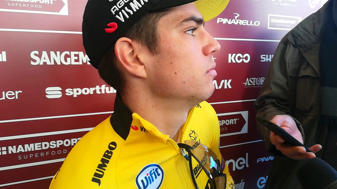 Wout van Aert  Interview na de aankomst  Strade Bianche 2019  YouTube