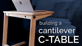 Building a CANTILEVER SIDE TABLE // C Table // End Table // FREE PLANS