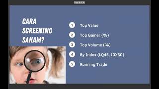 Cara Screening Saham ala Andy Senjaya Part 1/3
