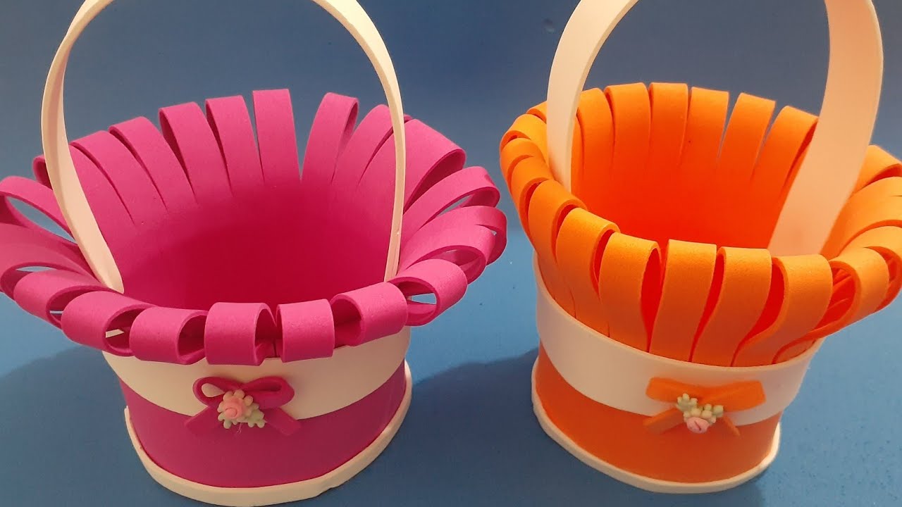 Como Fazer Cestinha em E.V.A Fácil e Rápida/Lembrancinha