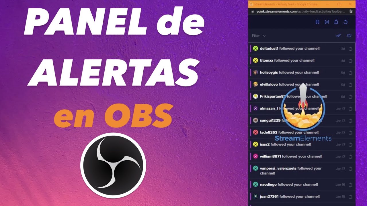 PANEL DE ALERTAS (STREAMELEMENTS) EN OBS / TWITCH / YOUTUBE