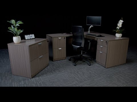 Madison Liquidators Features the Modular Boss Office Products L Shaped Desk with Storage
