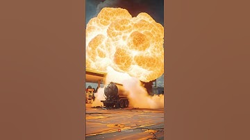 Fuel Train Explosion at Railway Station  #explosion
