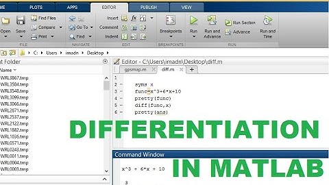 differentiation in matlab | How to do differentiation in matlab | differentiating function in matlab