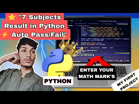 "Python Student Result System | 7 Subjects Auto Pass/Fail Program"