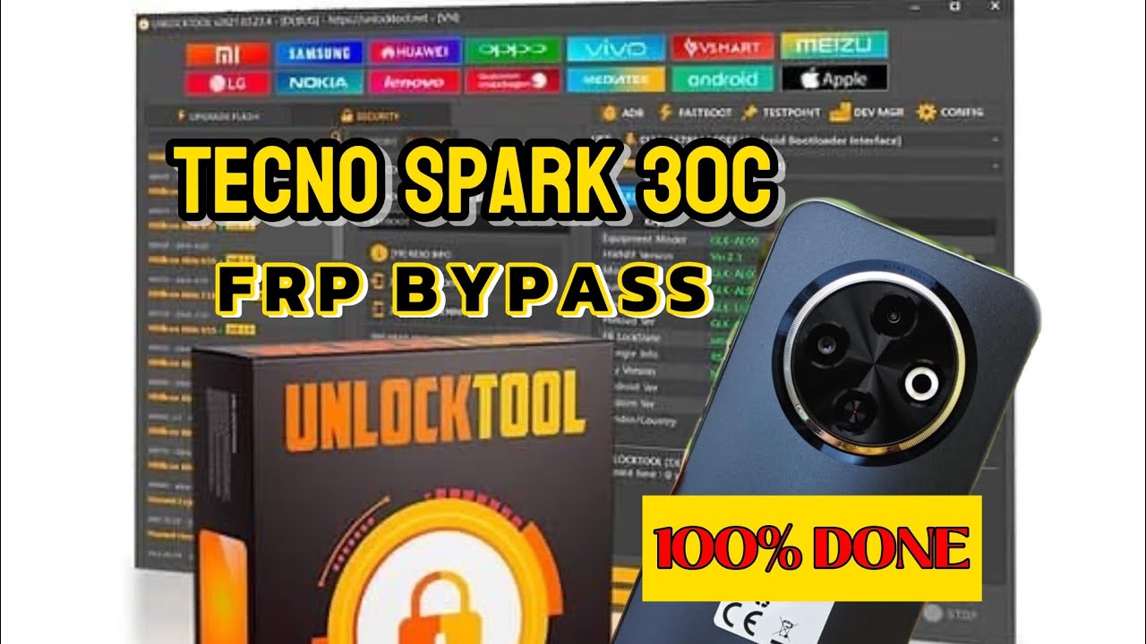 Tecno Spark 30C ( KL5 ) Frp Bypass Unlock Tool 100% Done 