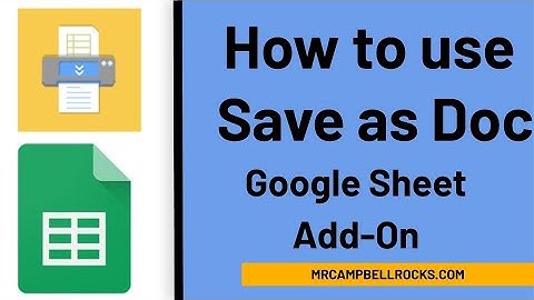 "Save as Doc" Google Sheets Add on (How to use)