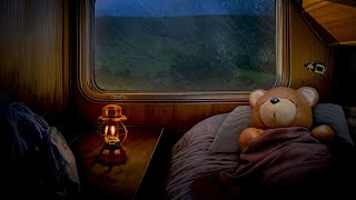 Rain On Train At Night With Light Thunder For Insomnia Rain Sounds For Sleeping