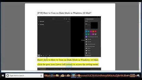 Turn on Dark Mode in Windows 10 Mail