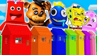 SURVIVAL IN RAINBOW HOUSES IN MINECRAFT