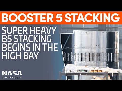 Super Heavy Booster 5 Stacking Begins | SpaceX Boca Chica