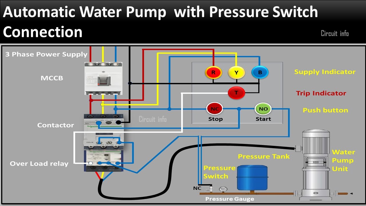 Automatic Water Pump controller Circuit Diagram / Pressure Switch