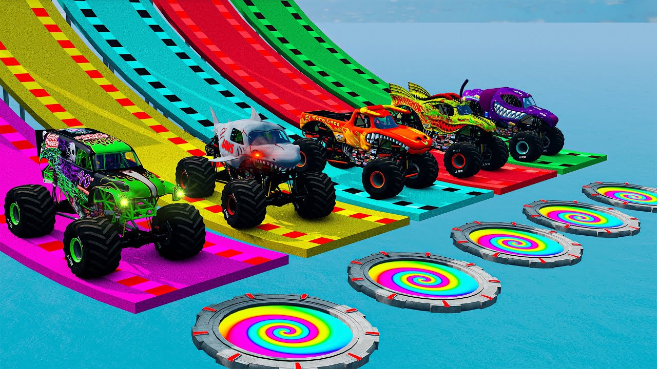 7 МОНСТР-ТРАКОВ ПРОТИВ ПОЛИЦЕЙСКИХ И МАККУИНА В BEAMNG.DRIVE