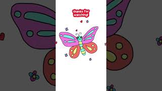 HOW TO DRAW A CUTE LITTLE BUTTERFLY Colourful Easy Beautiful Butterfly Drawing for Kids