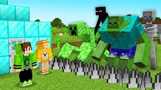 Mutantes vs BASE SEGURA no Minecraft