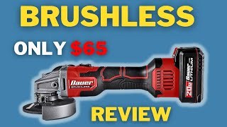 NEW! Cordless Bauer BRUSHLESS Angle Grinder  Initial Review! (Harbor Freight)
