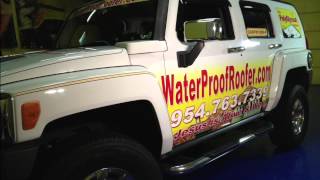 Hammer H3 Car Wrap, Fort Lauderdale, Water Proof Roofer Hummer H3 3m Matte Flat Black Car Wrap Fort Lauderdale Florida