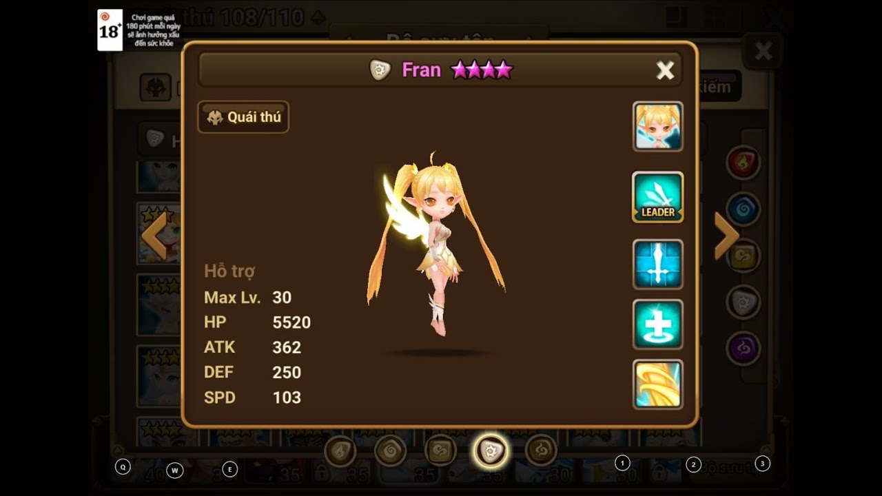 Fran (Light Fairy Queen) ! Hot gơn 3 sao ngon nhât Summoners war