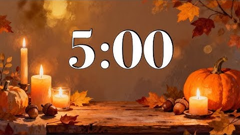 5 Minute Thanksgiving Timer 🕯️ Cozy Fall Table with Piano & Acoustic Guitar Music | Focus or Study
