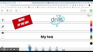 Fundations At Home Unit 9 Week 2 Day 2 Word of the Day, drills