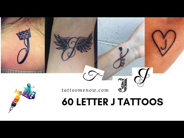 Amazon.com : Letter J Temporary Tattoo Sticker (Set of 2) - OhMyTat :  Beauty & Personal Care