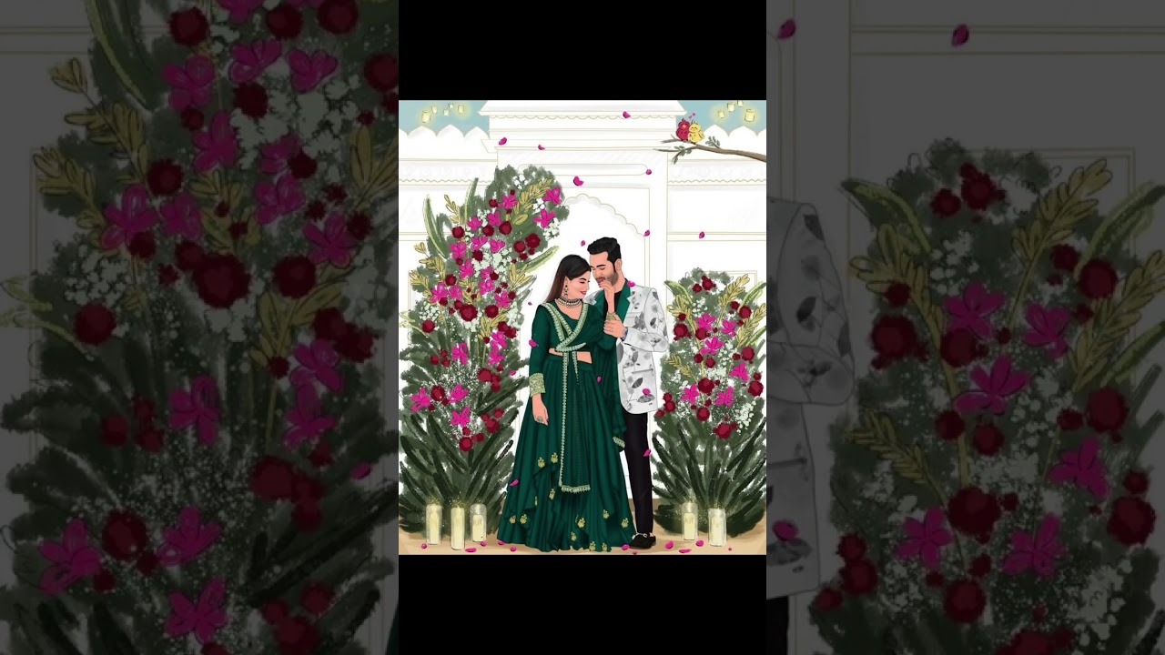 Wedding cards couples cartoon pictures idea's