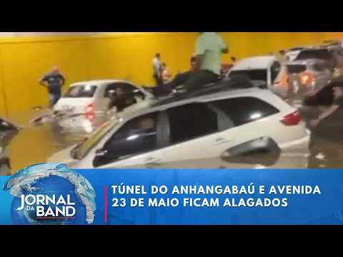 Severe storm floods Anhangabaú tunnel and leaves São Paulo in chaos | Jornal da Band