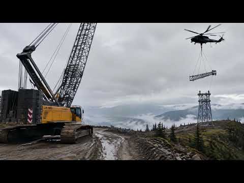 Helicopter or Crane for Tower Construction?