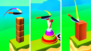 Knife Jump 🔪⚔️🪓 Very Satisfying And Relaxing ASMR Slicing Game Perfect!