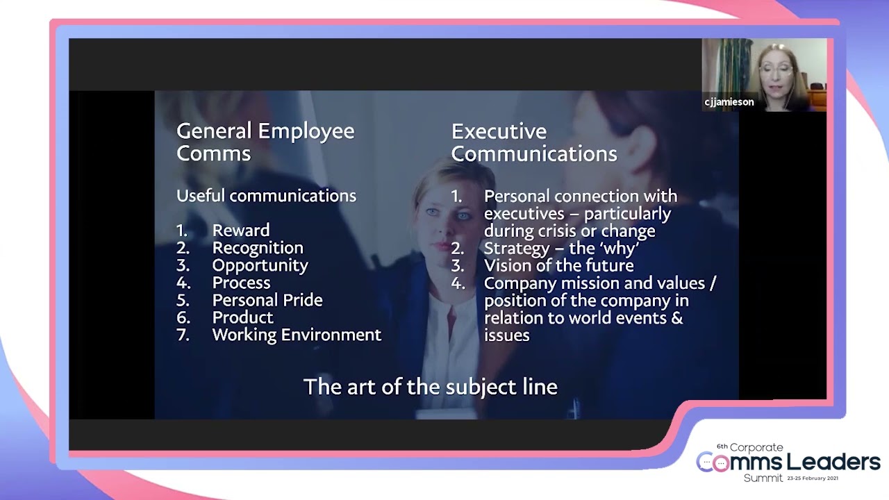 Creating an executive communications plan with Cathy Jamieson