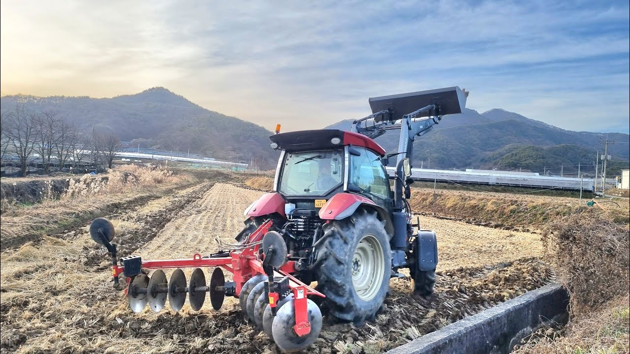 #원판쟁기 #논갈기 #초보교육 10분만에 전문가~ #무편집 #얀마트렉타YT490A #디스크로타리플라우YDP102L.H