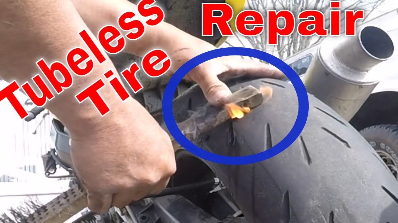 Tire plug motorcycle flat tire repair Twist, Cut, Burn, Air, Leak Test