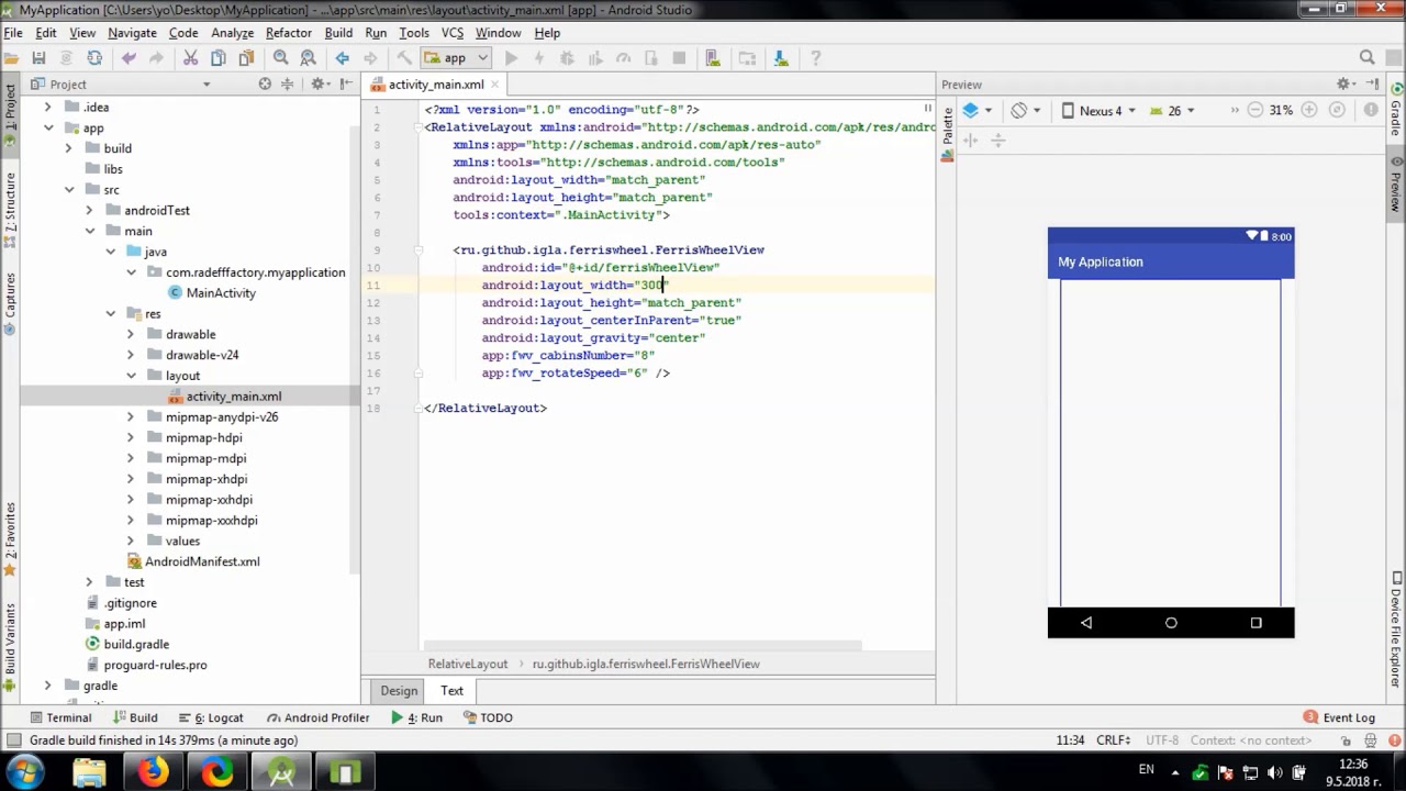 Using Ferris Wheel View library in Android Studio - YouTube