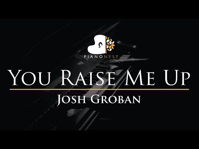 Josh Groban - You Raise Me Up - Piano Karaoke Instrumental Cover with Lyrics class=