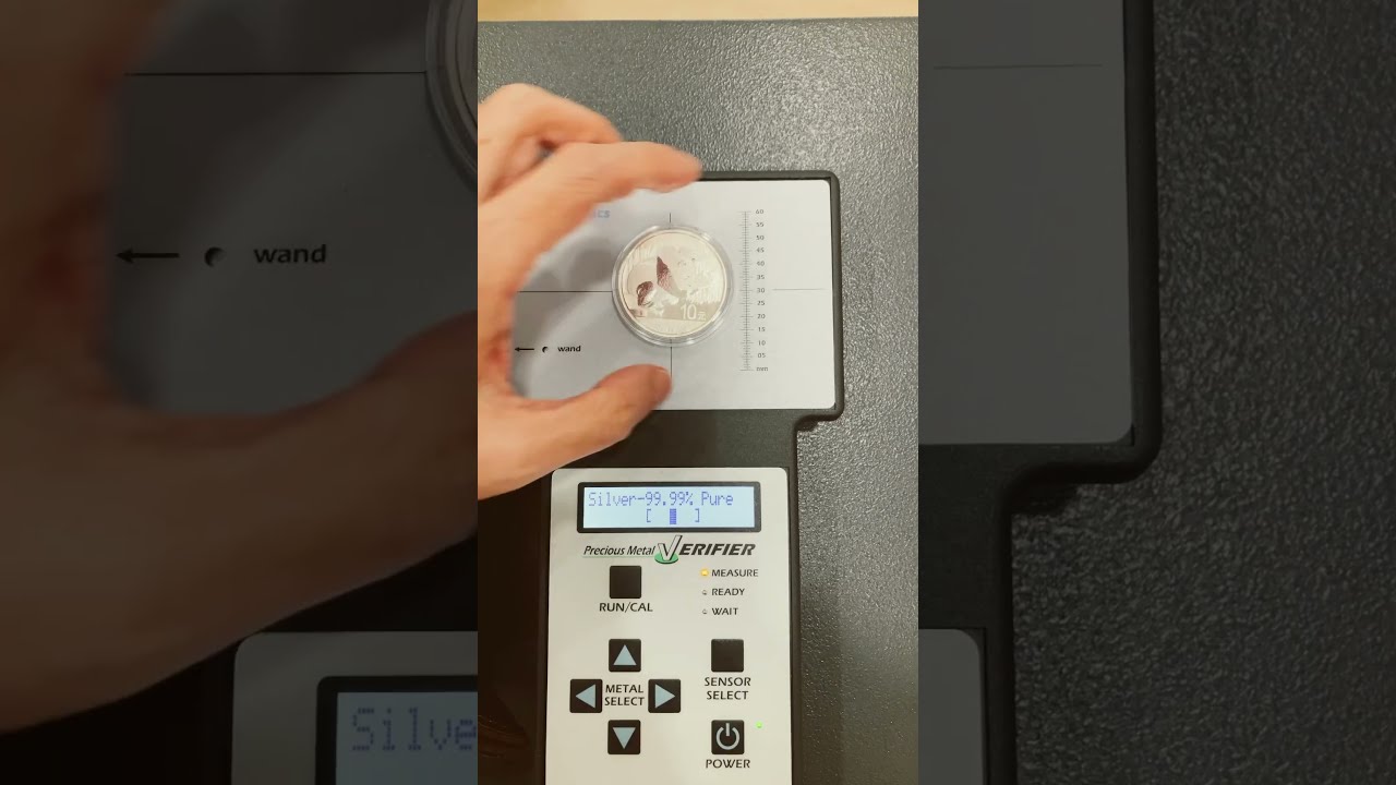 Testing 30 gram China Panda Silver Coin 2016 with Sigma Metalytics Precious Metal Verifier