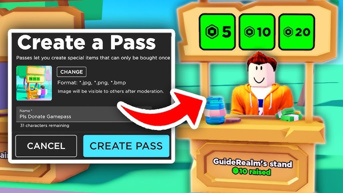 HOW TO MAKE A FREE GAMEPASS FOR ROBLOX PLS DONATE GAMEPASS UPDATE