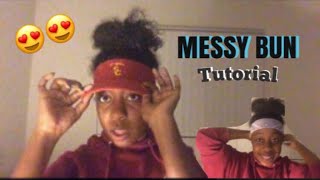 Easy Curly Hairstyles: Messy Bun + Visor | Amber